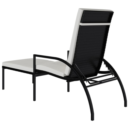 vidaXL Sun Loungers 2 pcs with Footrest PE Rattan Black