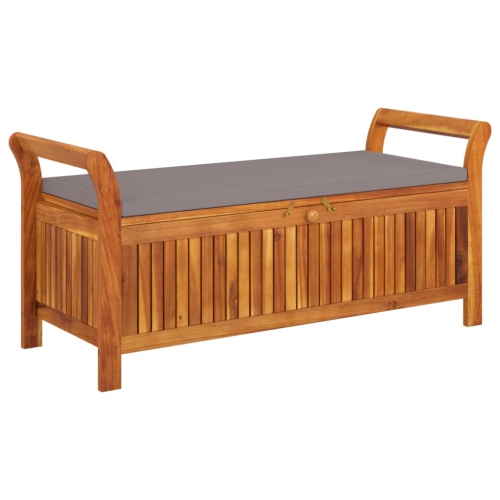 vidaXL Garden Storage Bench with Cushion 126 cm Solid Wood Acacia