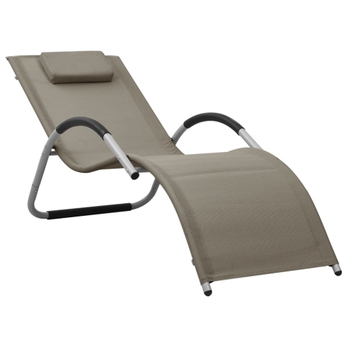 vidaXL Sun Lounger Textilene Taupe and Grey