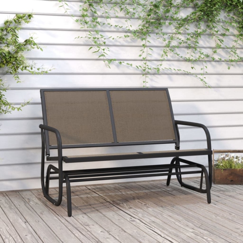 VIDAXL  Garden Glider Bench Brown120.5X76X86.5 Cm Textilene&steel