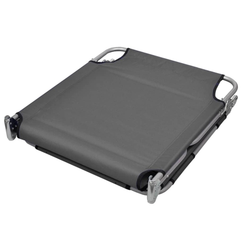 vidaXL Foldable Sunlounger with Head Cushion Adjustable Backrest Grey