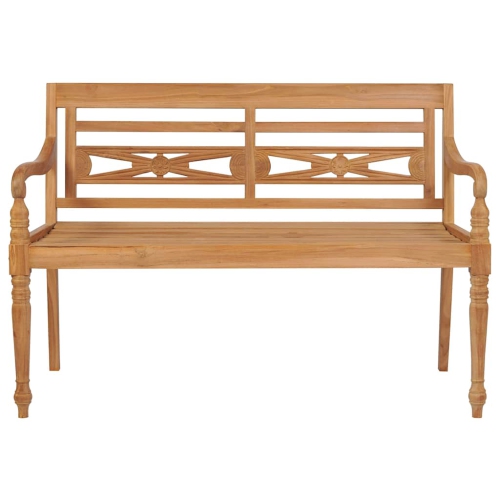 vidaXL Batavia Bench with Anthracite Cushion 120 cm Solid Teak Wood