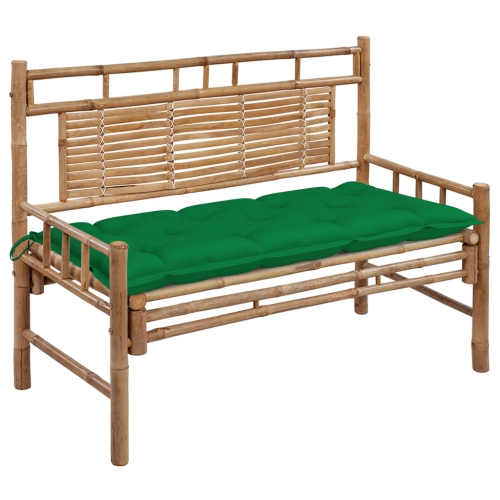 VIDAXL  Garden Bench With Cushion 120 Cm Bamboo