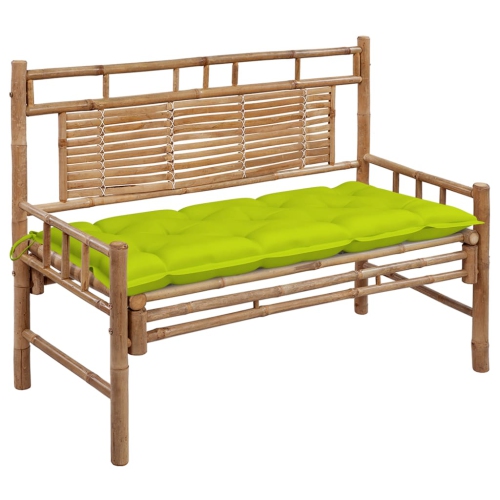 VIDAXL  Garden Bench With Cushion 120 Cm Bamboo