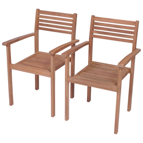 vidaXL Garden Chairs 2 pcs with Taupe Cushions Solid Teak Wood