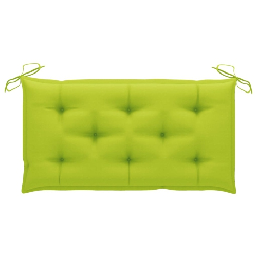 vidaXL Garden Bench with Bright Green Cushion 112 cm Solid Teak Wood
