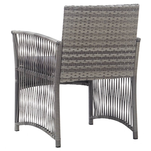 vidaXL Garden Armchairs with Cushions 2 pcs Anthracite Poly Rattan
