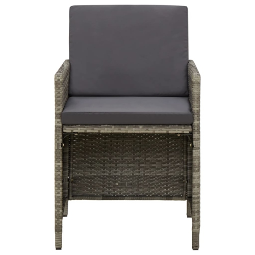 vidaXL Garden Chairs with Cushions 4 pcs Poly Rattan Grey