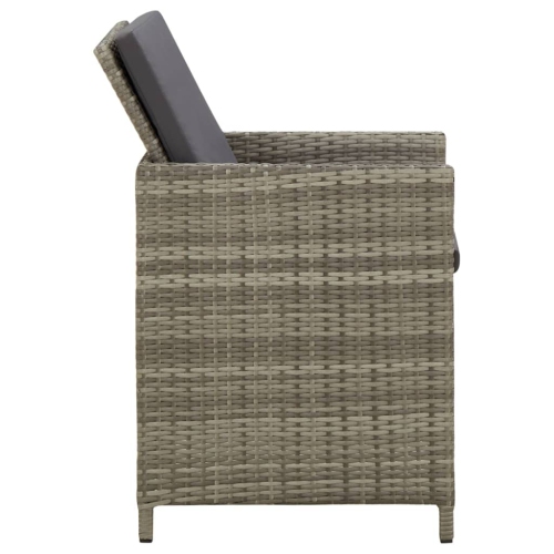 vidaXL Garden Chairs with Cushions 4 pcs Poly Rattan Grey
