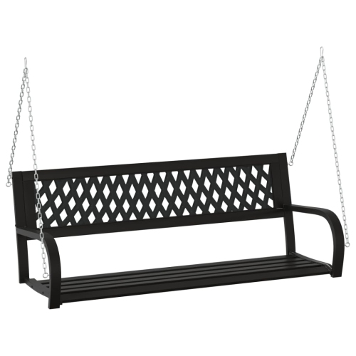 VIDAXL  Garden Swing Bench 125 Cm Steel And Plastic In Black