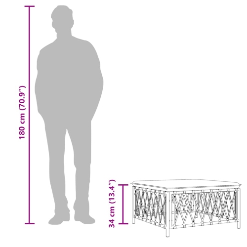 vidaXL Garden Footstool with Cushion Anthracite Woven Fabric