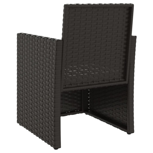 vidaXL Garden Armchair with Cushion Black Poly Rattan