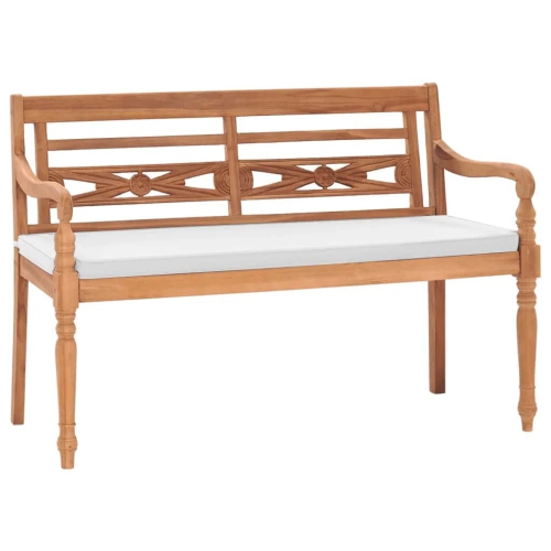 vidaXL Batavia Bench with Cushions 120 cm Teak