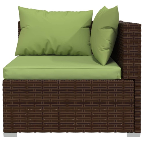 vidaXL 3 Piece Garden Lounge Set with Cushions Brown Poly Rattan