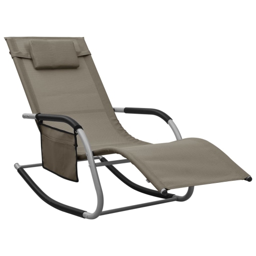 VisdaXL Sun Lounger Textilene taupe et gris