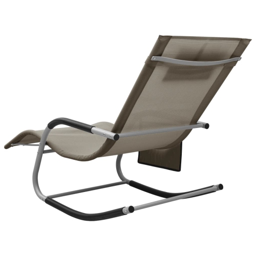 vidaXL Sun Lounger Textilene Taupe and Grey