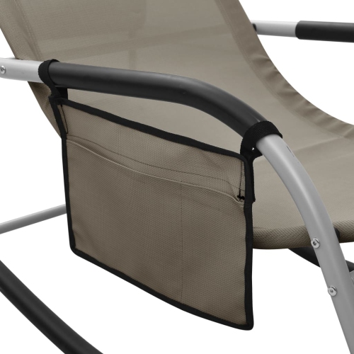 vidaXL Sun Lounger Textilene Taupe and Grey