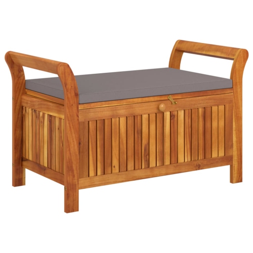 VIDAXL  Garden Storage Bench With Cushion 91 Cm Solid Wood Acacia