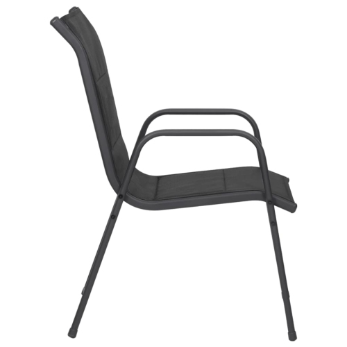 Chaises de jardin vidaXL 2 pièces acier et textilène Noir