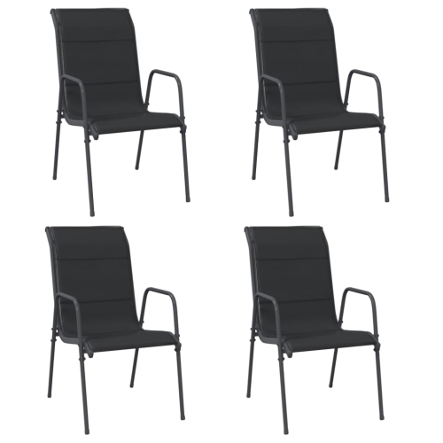 VIDAXL  Garden Chairs 4 PCs Steel And Textilene In Black