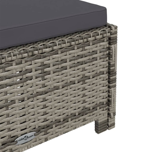 vidaXL Sun Lounger with Dark Grey Cushion Poly Rattan Grey