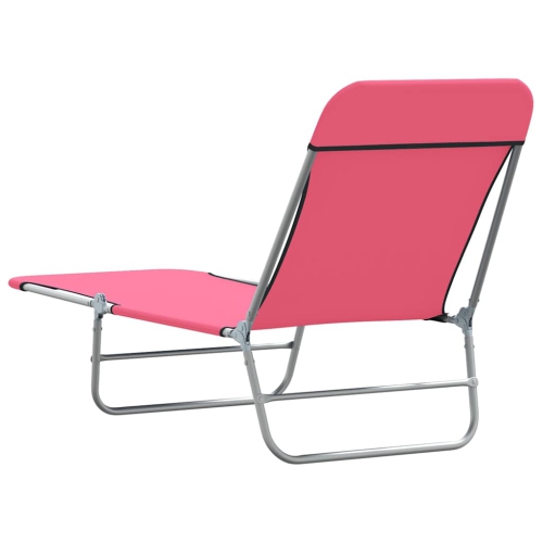 vidaXL Folding Sun Loungers 2 pcs Steel and Fabric Pink