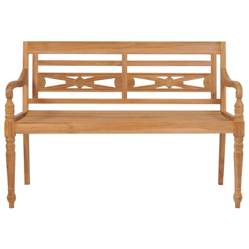 vidaXL Batavia Bench with Grey Cushion 120 cm Solid Teak Wood
