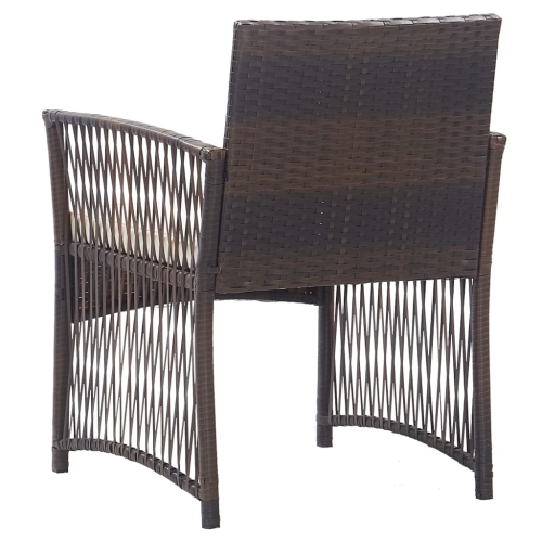 vidaXL Garden Armchairs with Cushions 2 pcs Brown Poly Rattan