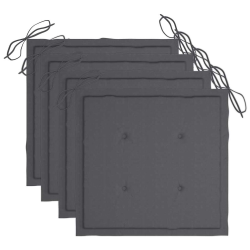 vidaXL Garden Chairs with Cushions 4 pcs Grey Solid Acacia Wood