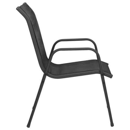 Chaises de jardin vidaXL 2 pièces acier et textilène Noir