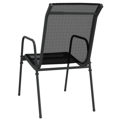 Chaises de jardin vidaXL 2 pièces acier et textilène Noir