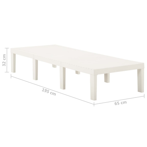 vidaXL Sun Lounger Plastic White