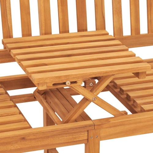 vidaXL 3-Seater Garden Bench with Table 150 cm Solid Teak Wood