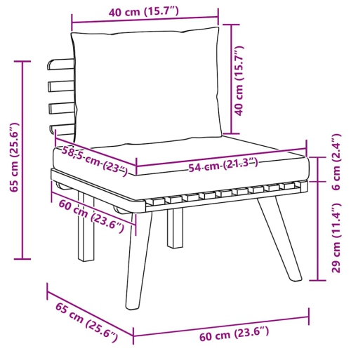 vidaXL Garden Chair with Cushions Solid Acacia Wood