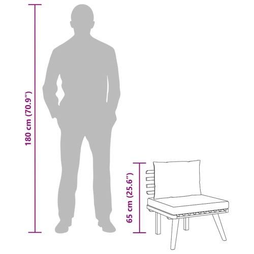 vidaXL Garden Chair with Cushions Solid Acacia Wood