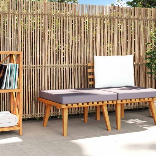 vidaXL Garden Footstool with Cushion 60x60x29 cm Solid Acacia Wood