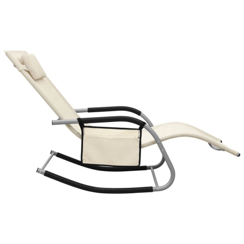 vidaXL Sun Lounger Textilene Cream and Grey