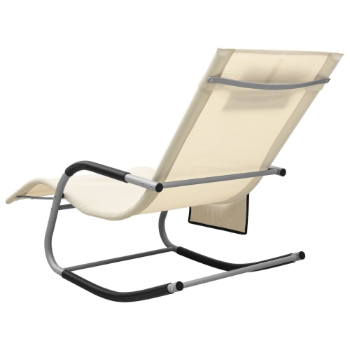 vidaXL Sun Lounger Textilene Cream and Grey