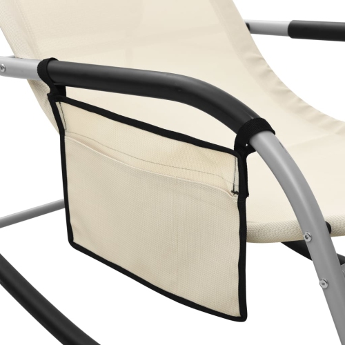vidaXL Sun Lounger Textilene Cream and Grey