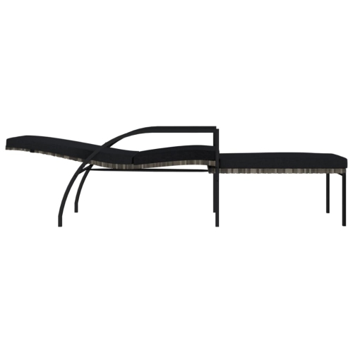 vidaXL Sun Loungers 2 pcs with Footrest PE Rattan Grey