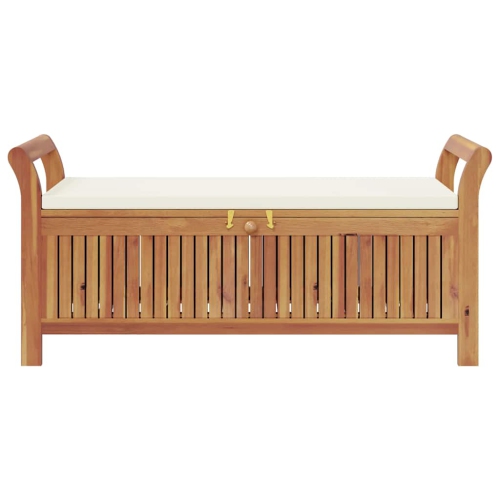 vidaXL Garden Storage Bench with Cushion 126 cm Solid Wood Acacia