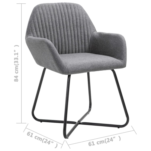 vidaXL Dining Chairs 6 pcs Dark Grey Fabric