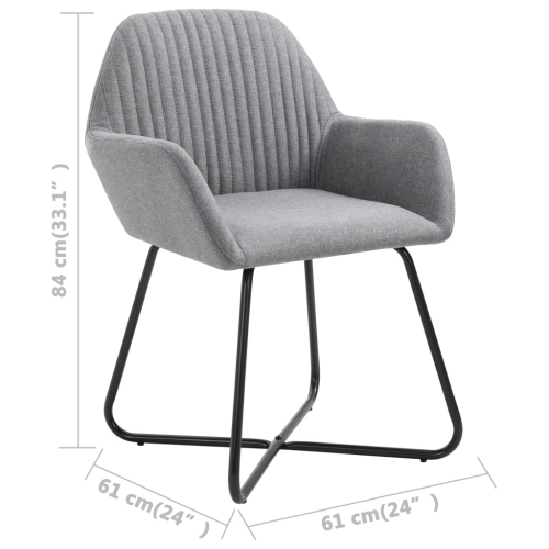 vidaXL Dining Chairs 6 pcs Light Grey Fabric