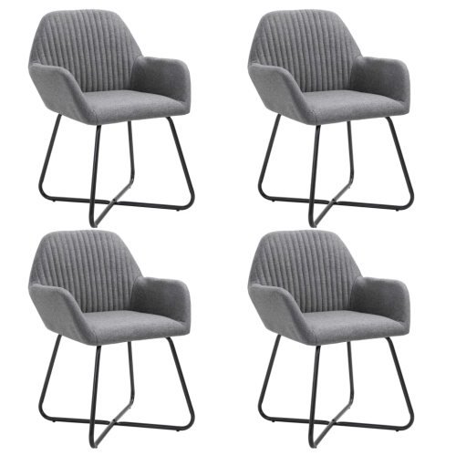VIDAXL  Dining Chairs 4 PCs Dark Fabric In Grey