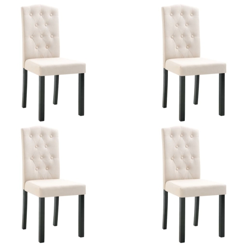 Chaises de salle à manger 4 pièces en tissu crème