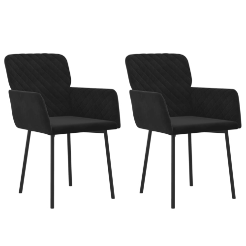 vidaXL Dining Chairs 2 pcs Black Velvet