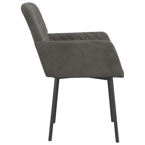 vidaXL Dining Chairs 2 pcs Dark Grey Velvet