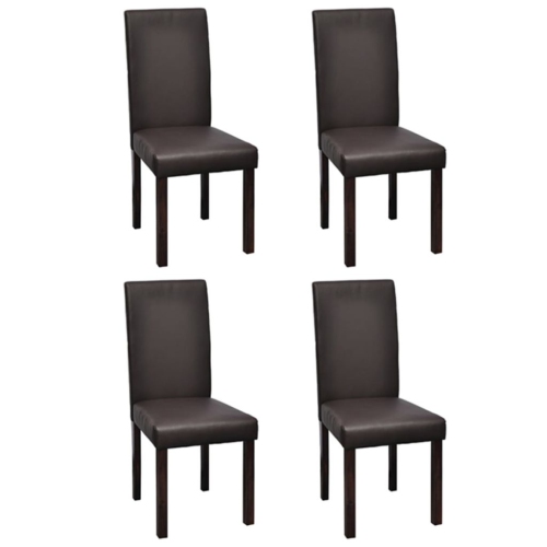 VIDAXL  Dining Chairs 4 PCs Brown Faux Leather