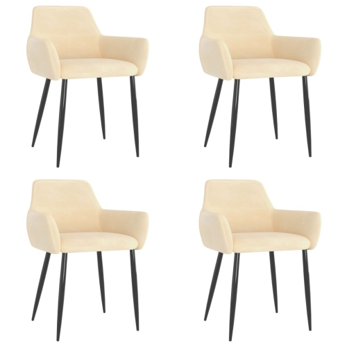 VIDAXL  Dining Chairs 4 PCs Cream Velvet