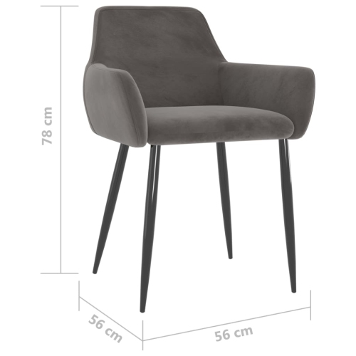 vidaXL Dining Chairs 4 pcs Dark Grey Velvet